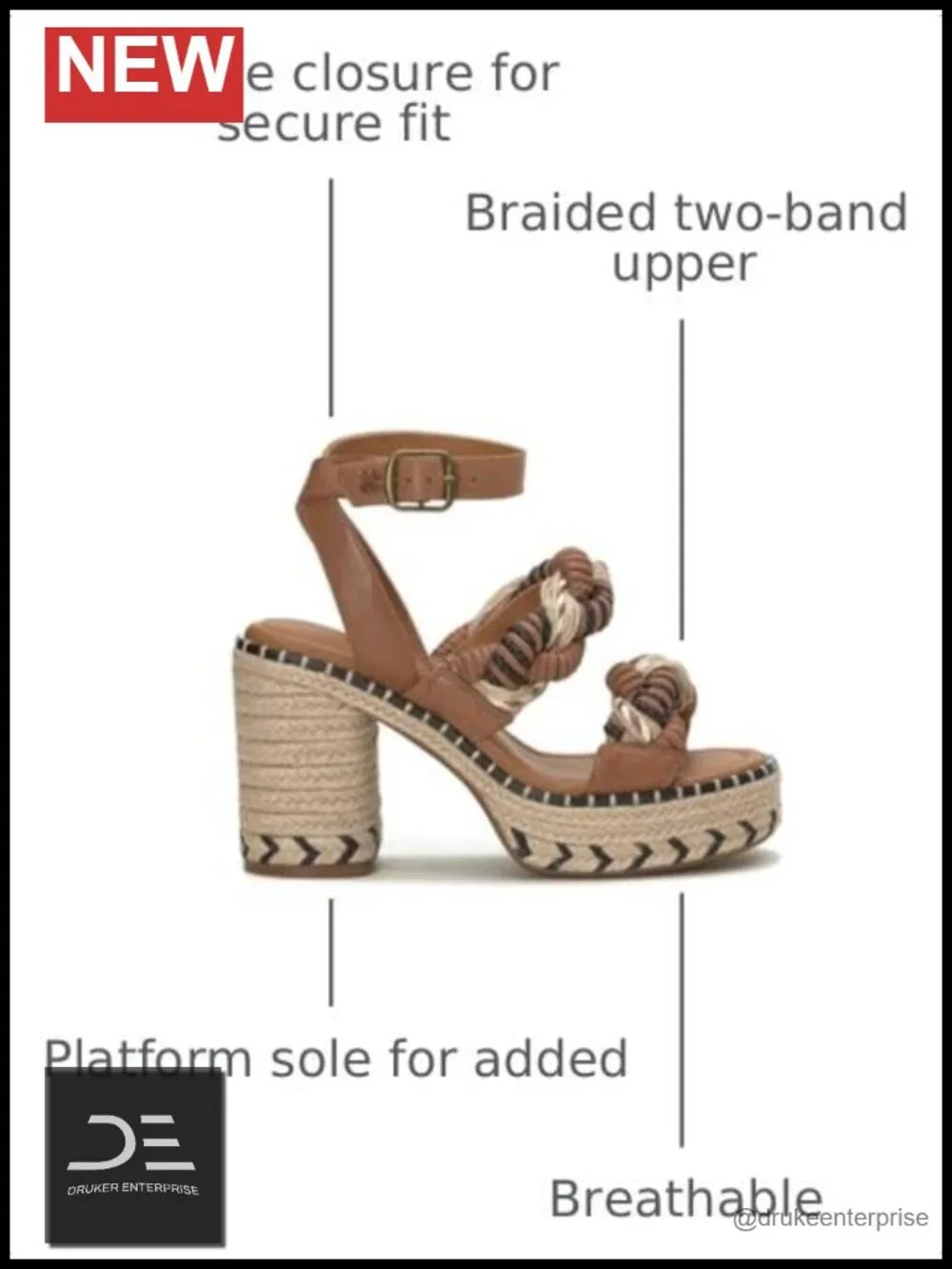 Women's Wedge Platform Sandals Leather Ankle Strap Open Toe